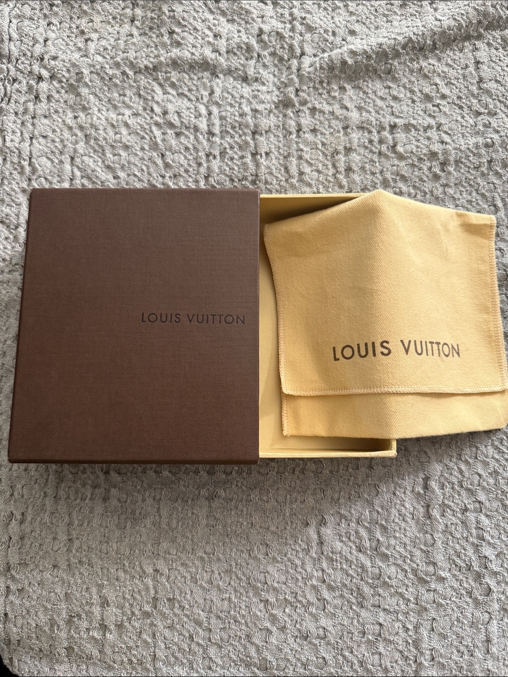 Louis Vuitton Brown Box with Yellow Dust Bag